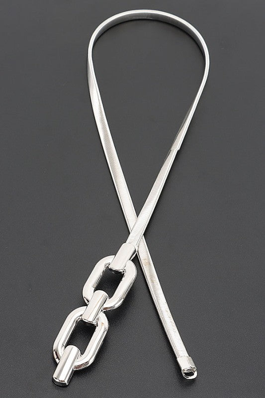 Silver Elastic Belt