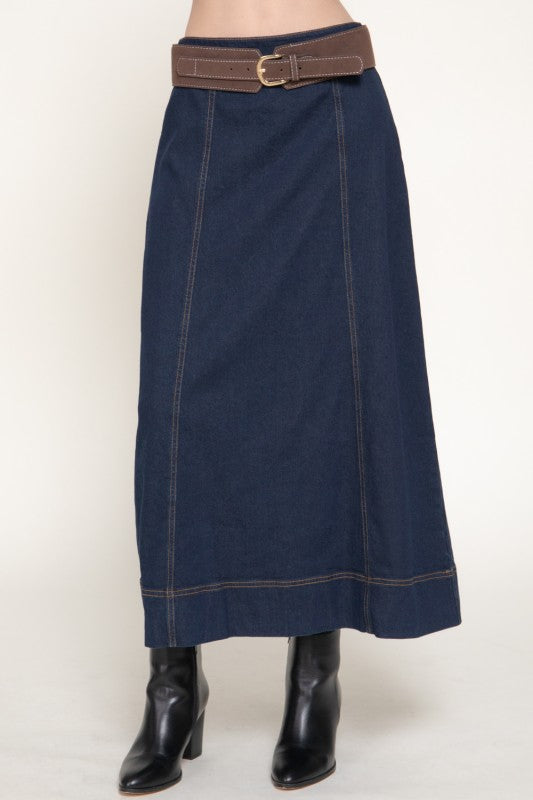 Pre-order August 24 Belted Stretch Skirt