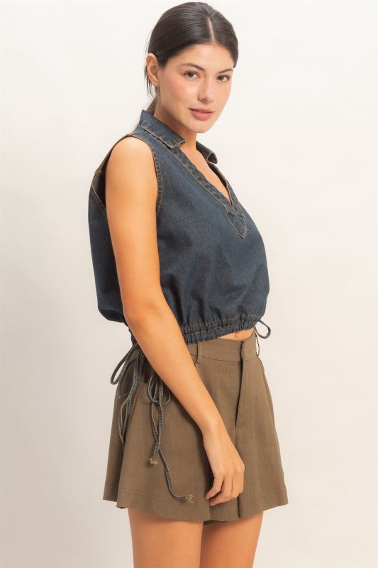 Dark Denim Top Corre Grande