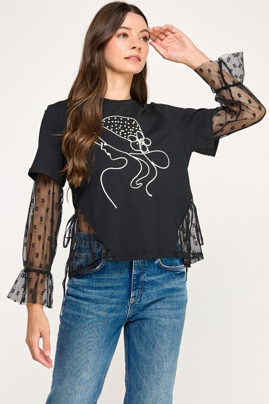 Black Lace T-Shirt