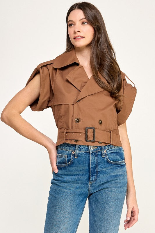 Brown Belted Jacket