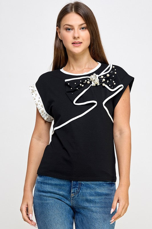 Black Ribbon Shirt