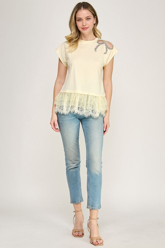 Yellow Bow Top