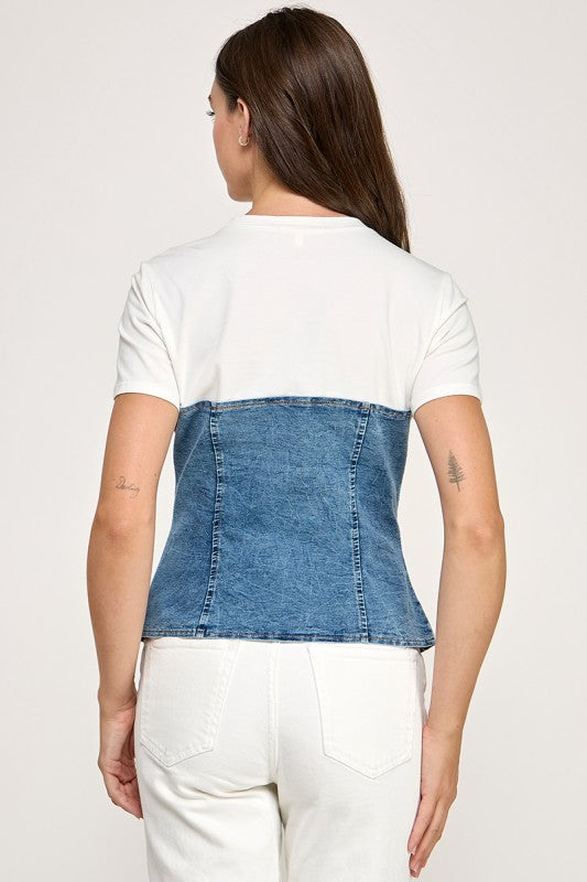 White Corset T-Shirt (corre peq)