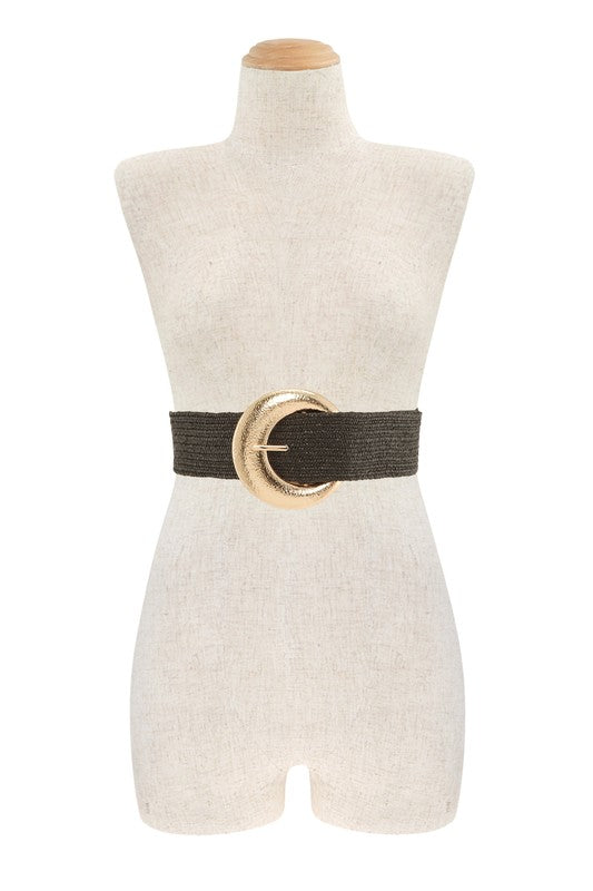 Black Round Elastic Belt