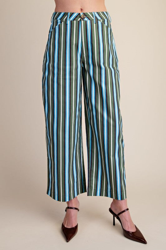 Green/Blue Barrel Stripe Pant