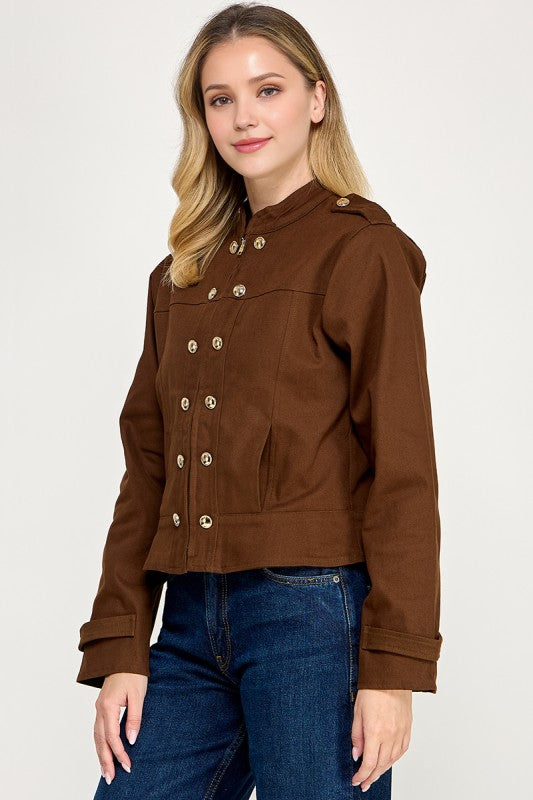 Pre-order Sept 21 Brown Military Jacket
