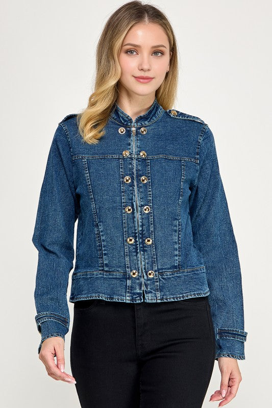 Pre-order Sept 21 Denim Military Jacket