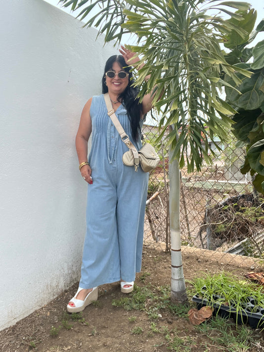 Denim Wide Leg Jumpsuit