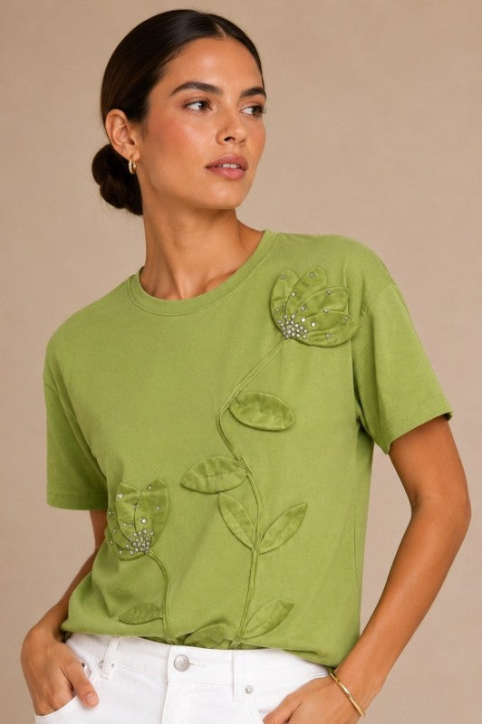 Green Flower T-Shirt