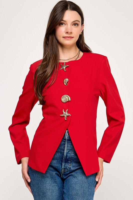 Red Under the Sea Blazer