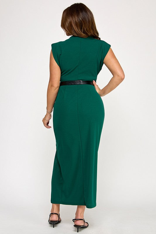 Pre-order Oct 15 Green Belted Midi Dress