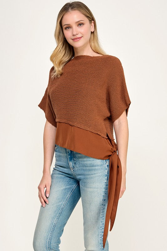 Pre-order Agosto 24 Brown Asymmetric Top