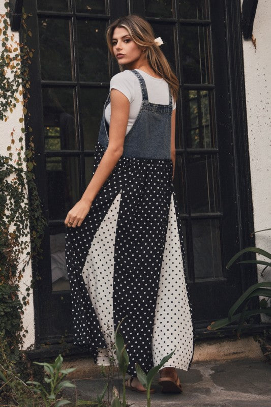 Polka Dot Denim Dress