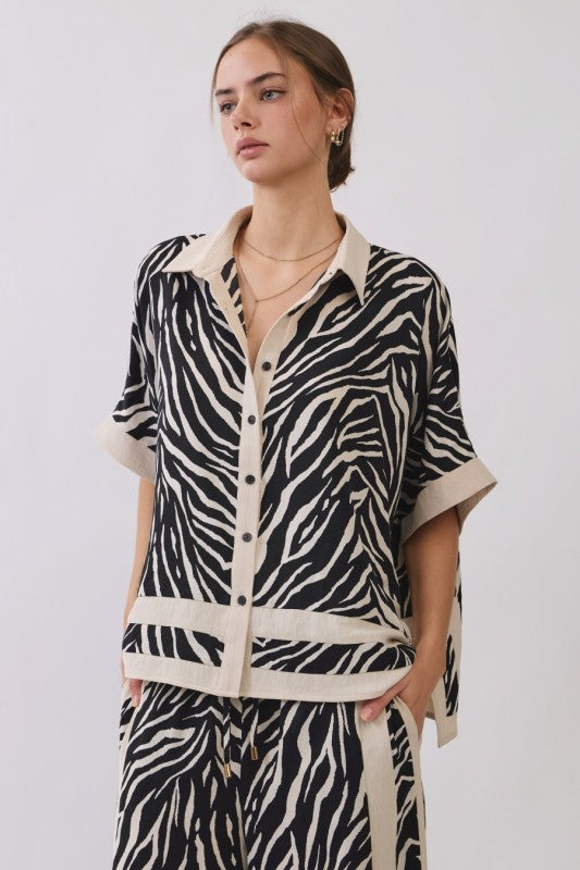 Pre-order July 27 Black Zebra Print Set