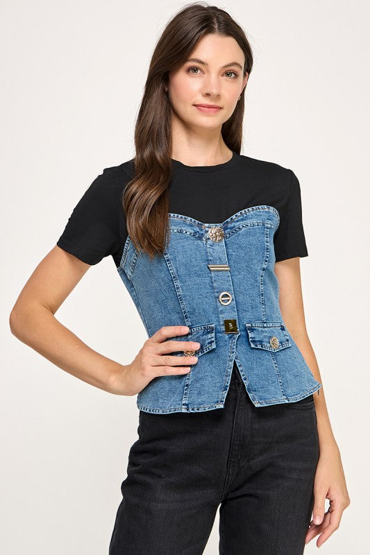 Black Corset T-Shirt