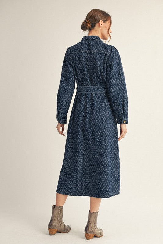 Denim midi dress