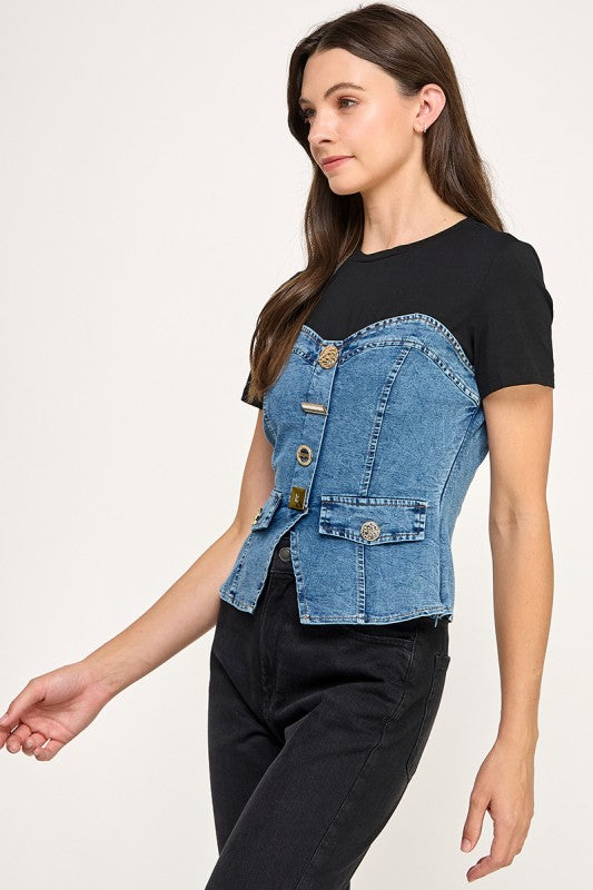 Black Corset T-Shirt