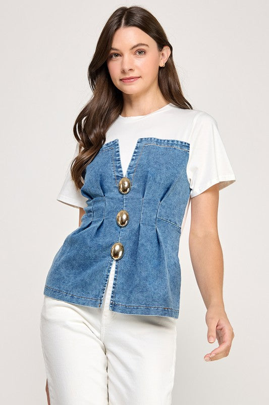 Pre-order Oct 18 Denim Vest T Shirt