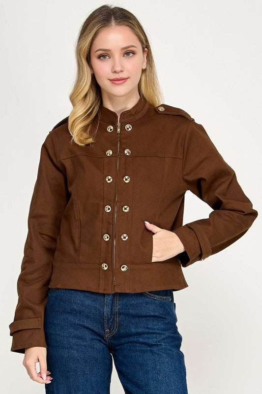 Pre-order Sept 21 Brown Military Jacket