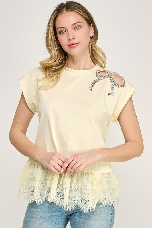 Yellow Bow Top