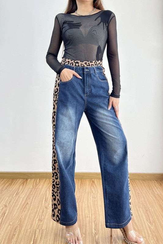 Re- Stock Leopard Contrast High Rise Pant