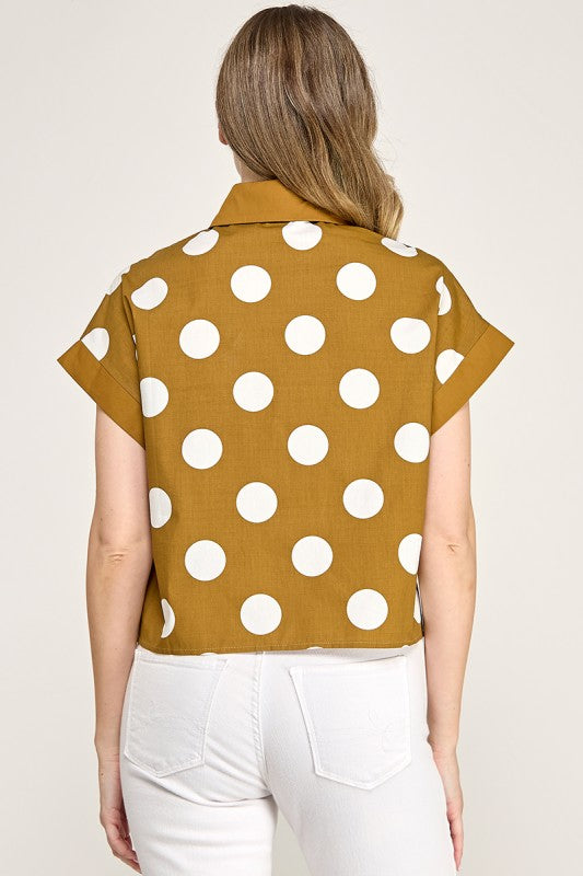 Brown Polka Dot Shirt
