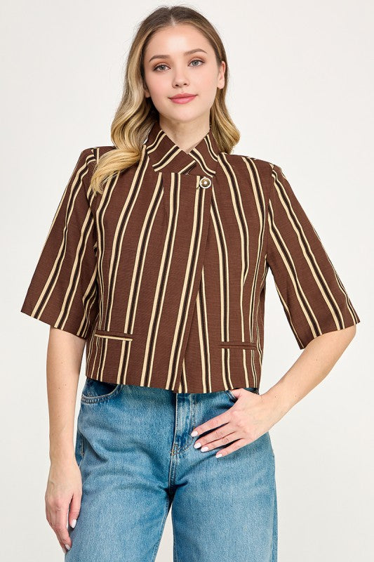 Pre-order Nov 2 Brown Stripe Jacket