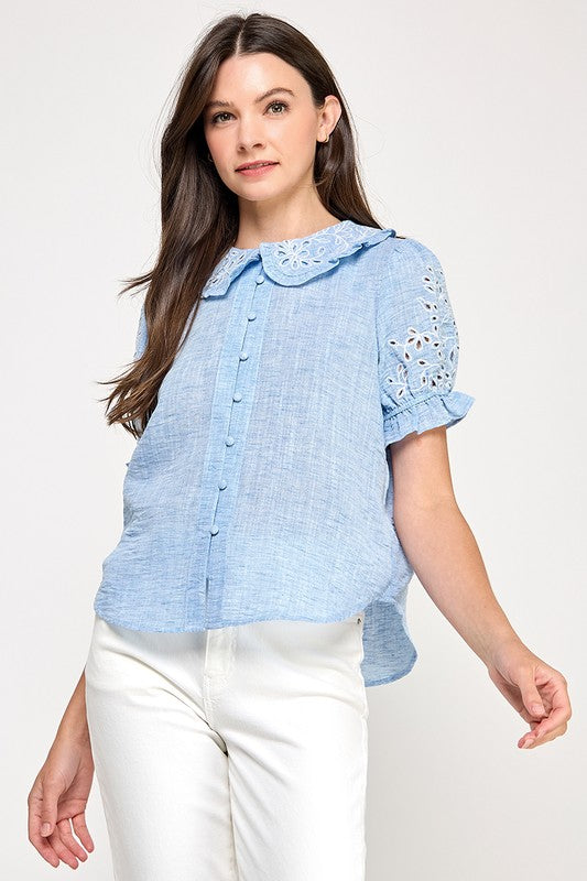 Pre-order mayo 12 Blue Keyhole Details Top