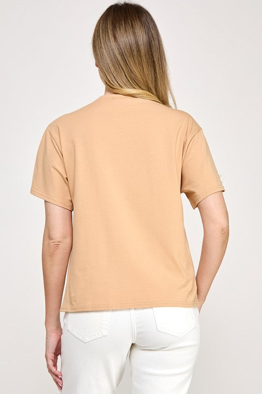 Taupe Floral T-Shirt