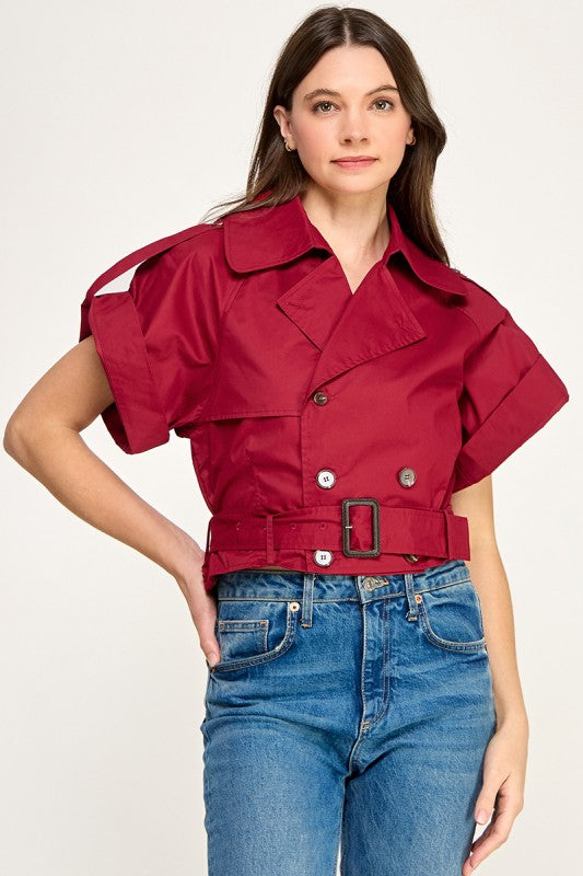 Pre-order Agosto 24 Burgundy Belted Jacket