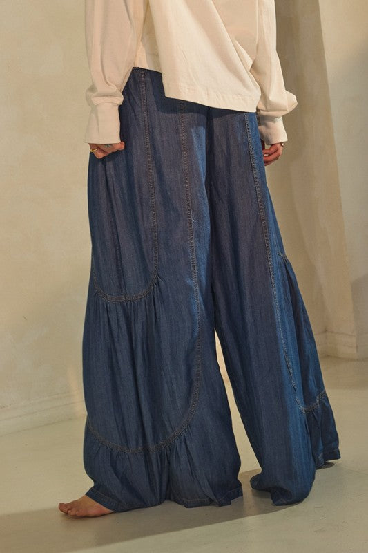 Pre-order June 22 Denim Palazzo Pant