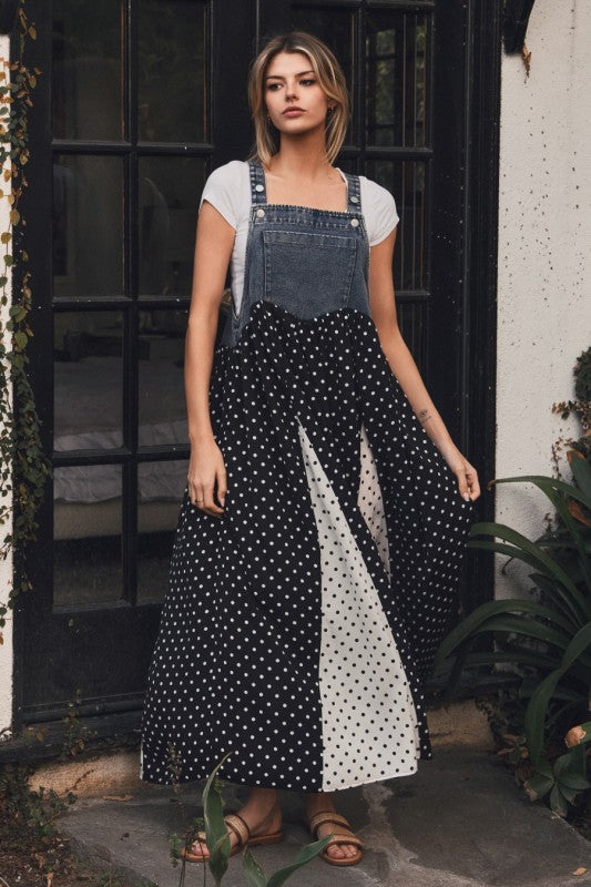 Polka Dot Denim Dress