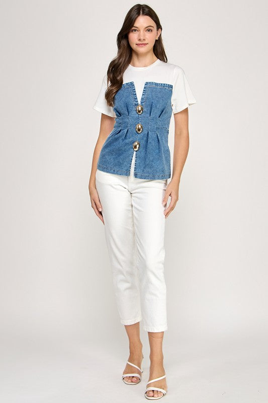 Pre-order Oct 18 Denim Vest T Shirt