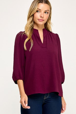 Burgundy Woven Top