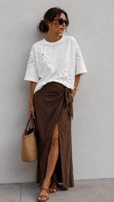 Oversize White Crochet T-Shirt