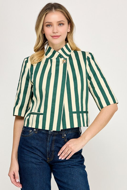 Pre-order Sept 21 Green Vertical Stripe Jacket