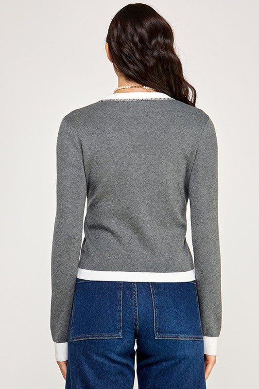 Gray Brown Cardigan