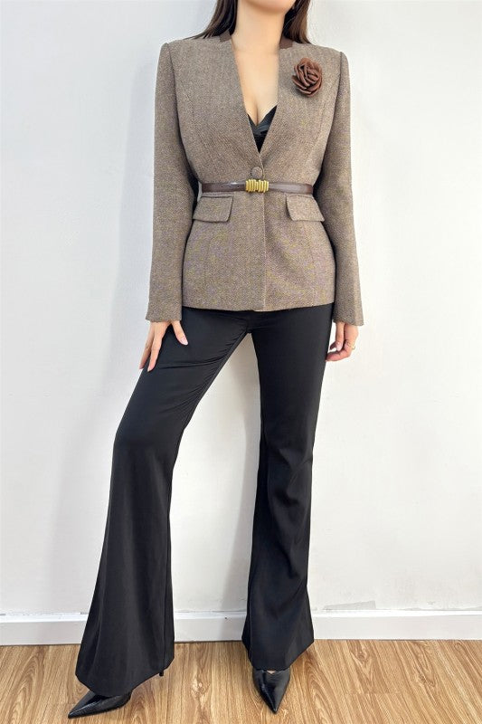 Pre-order Oct 20 Taupe Blazer with Belt