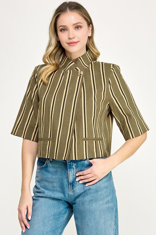 Pre-order Nov 2 Olive Stripe Jacket