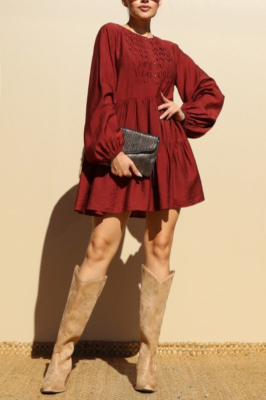 Pre-order July 18 Burgundy Sunset Mini Dress