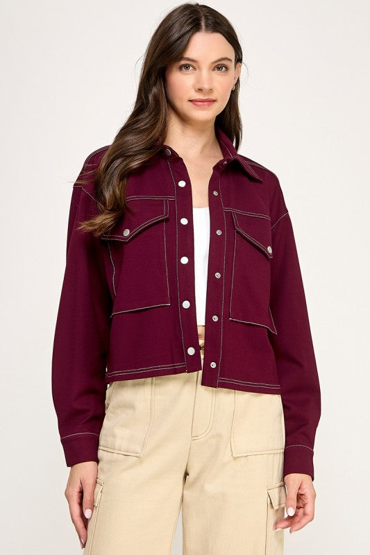 Pre-order Dic 3 Burgundy Solid Jacket