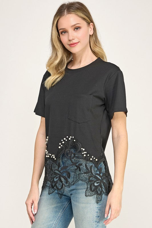 Black Lace T-Shirt