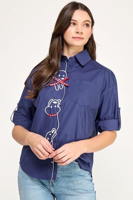 Blue Dog Character Top