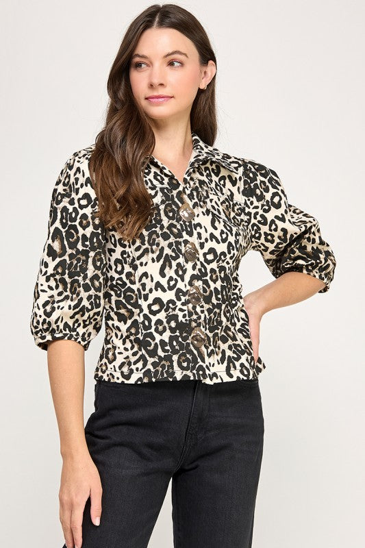 Animal Print Top - Jacket