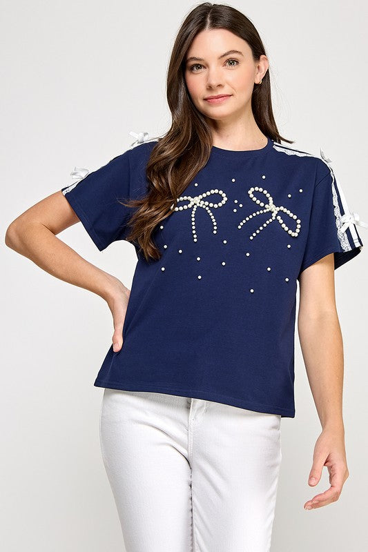 Navy Ribbon T-Shirt