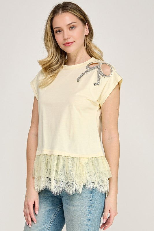 Yellow Bow Top