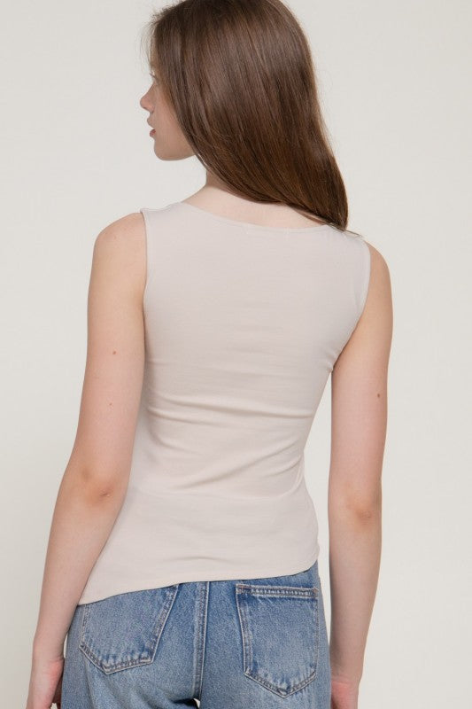 Pre-order June 29 Taupe Asymmetric Top