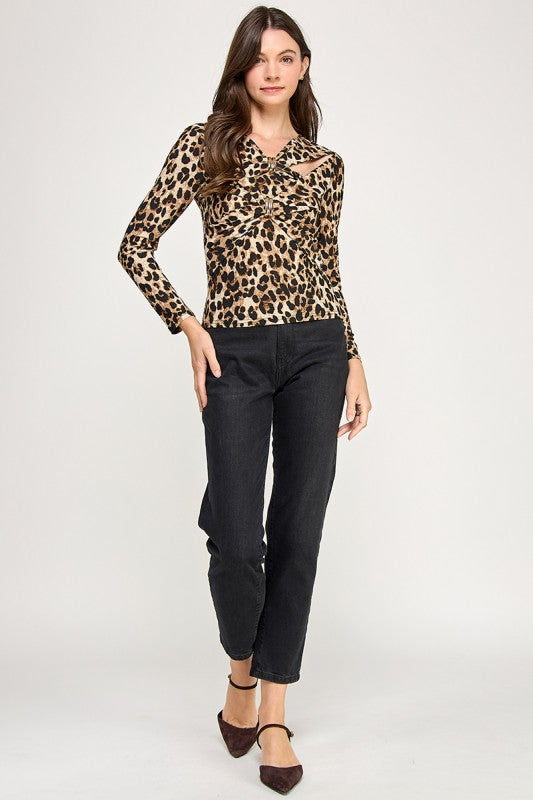 Animal Print with clip detail Shirt