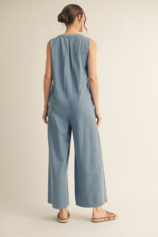 Denim Wide Leg Jumpsuit